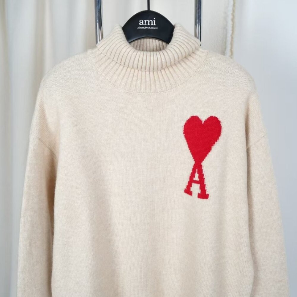 Ami Heart Embroidery Ivory Knit - Picture 7 of 9
